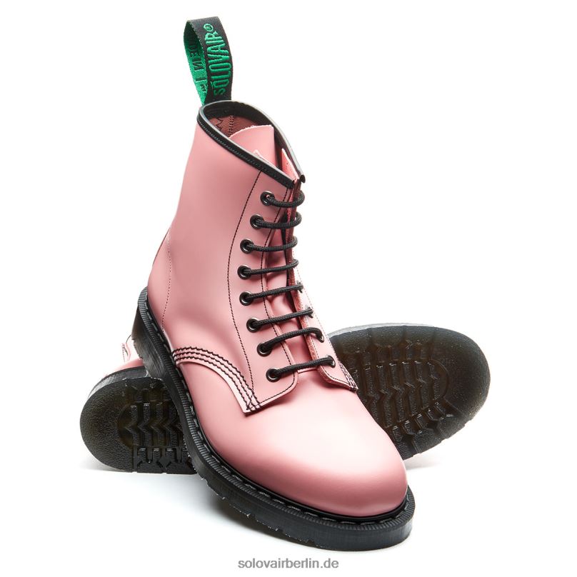 Männer Solovair Zartrosa, Hochglänzender Derby-stiefel Mit 8 ösen 0284f115