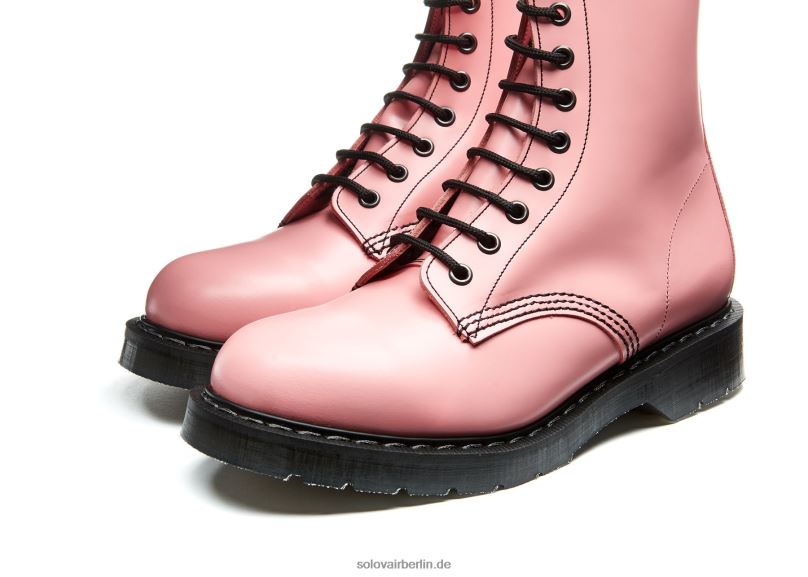 Männer Solovair Zartrosa, Hochglänzender Derby-stiefel Mit 8 ösen 0284f115