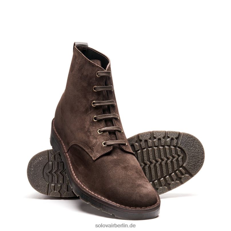 Männer Solovair Brauner 6-loch-derby-stiefel Aus Wildleder 0284f92