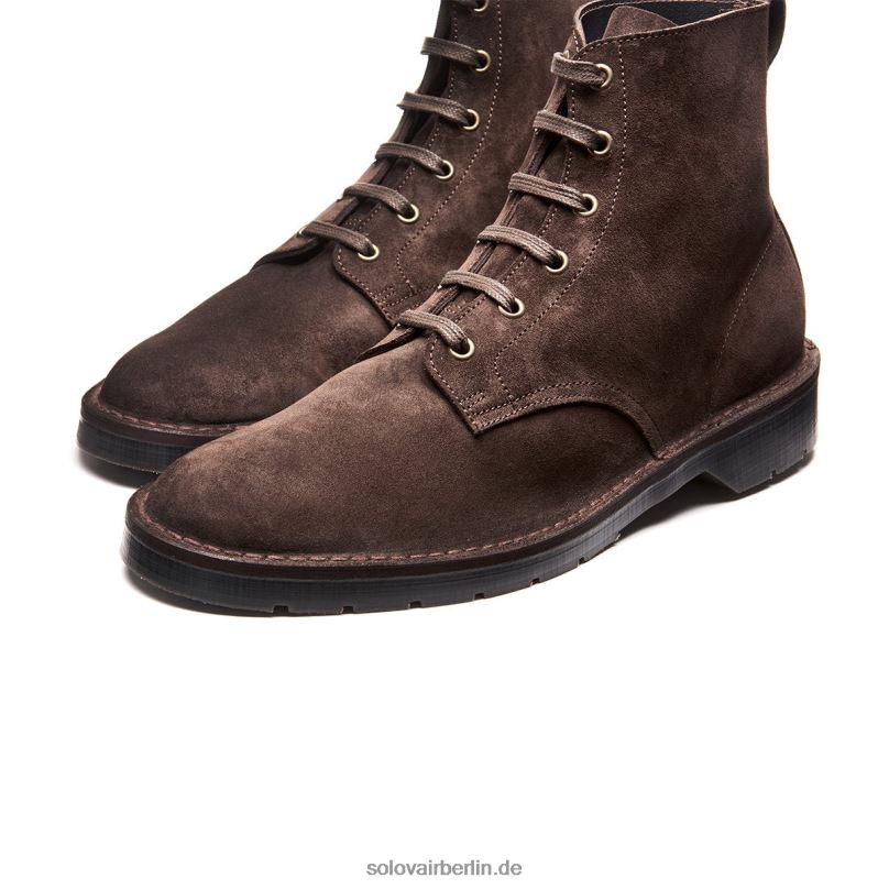 Männer Solovair Brauner 6-loch-derby-stiefel Aus Wildleder 0284f92