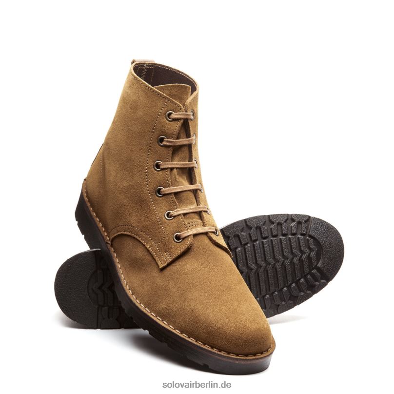 Männer Solovair Hellbrauner Wildleder-derby-stiefel Mit 6 ösen 0284f73