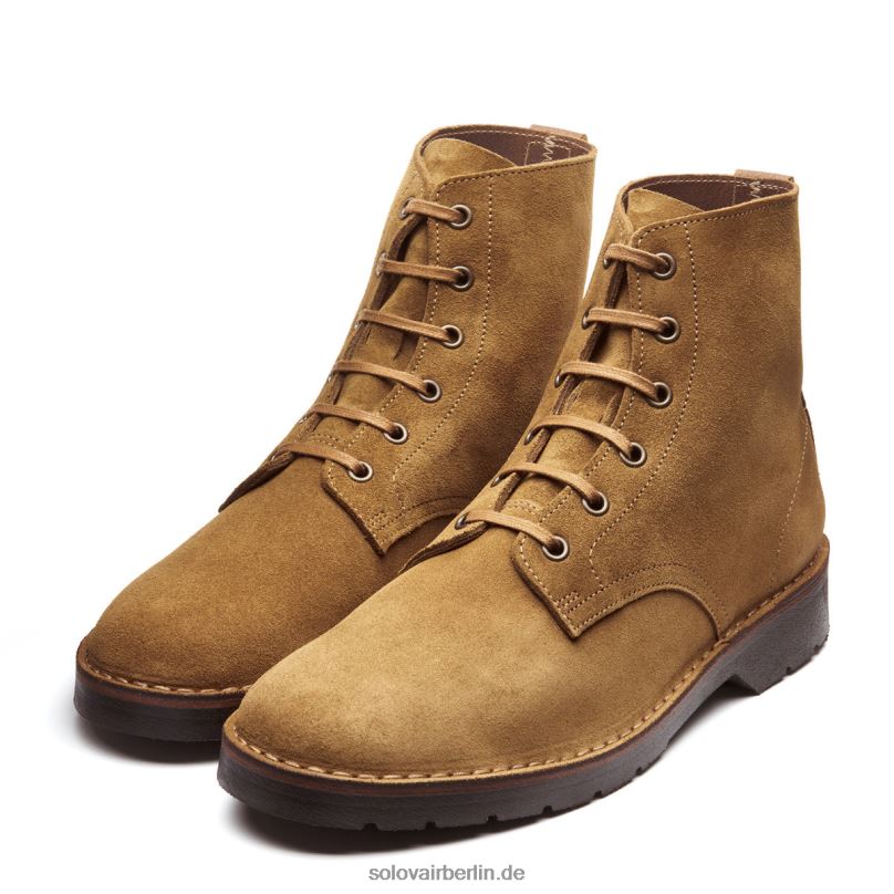 Männer Solovair Hellbrauner Wildleder-derby-stiefel Mit 6 ösen 0284f73