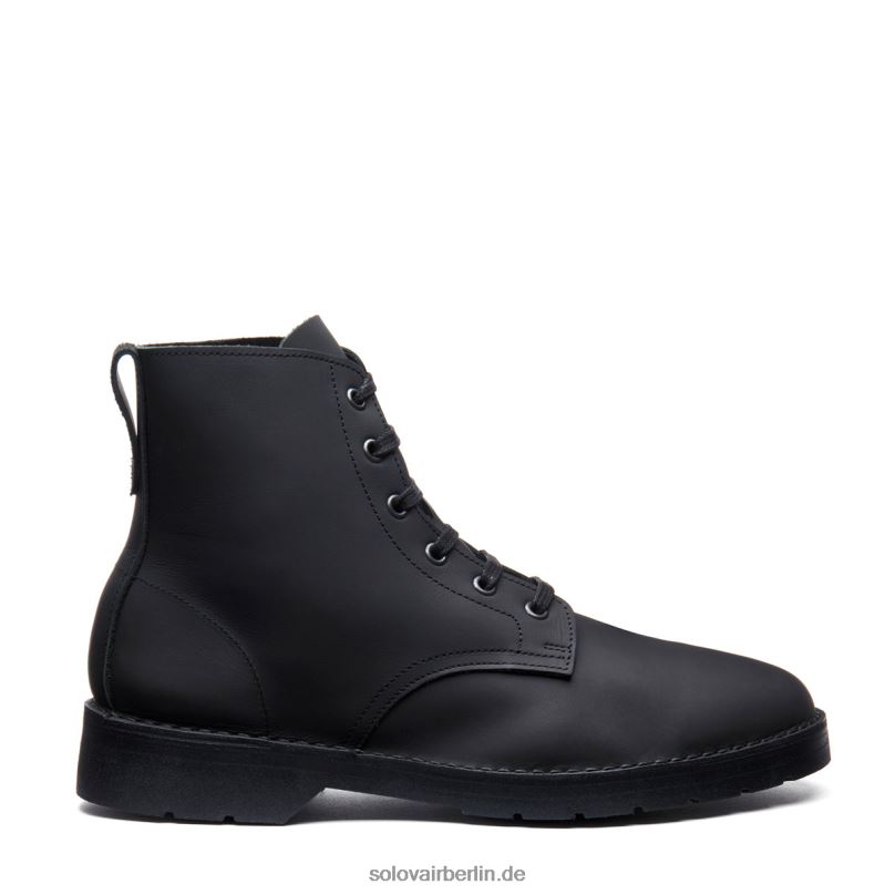 Männer Solovair Schwarzer Gewachster 6-loch-derby-stiefel 0284f88