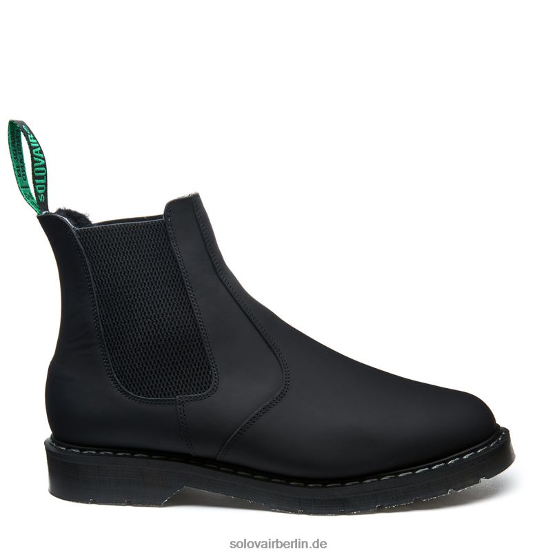 Männer Solovair Händlerstiefel Mit Schwarzem, Fettigem Lammfellfutter 0284f49