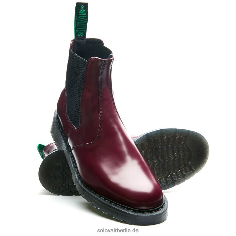 Männer Solovair Merlot Veganer Hi-shine Händlerstiefel 0284f44