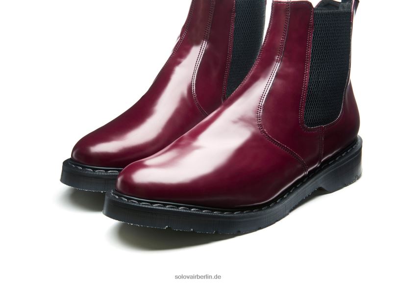 Männer Solovair Merlot Veganer Hi-shine Händlerstiefel 0284f44