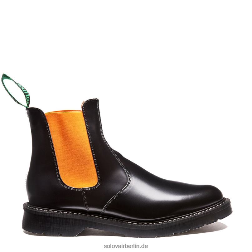 Männer Solovair Orange & Schwarzer Händlerstiefel 0284f55