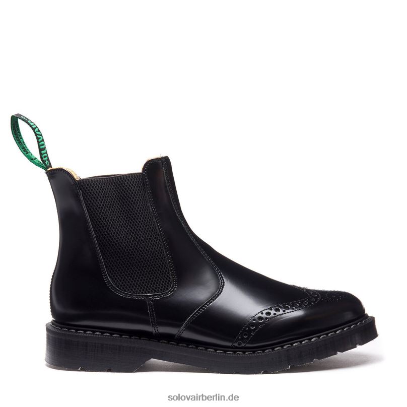 Männer Solovair Schwarzer Hi-shine Händler Brogue Stiefel 0284f50
