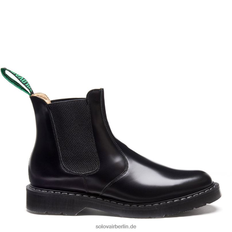 Männer Solovair Schwarzer Hochglänzender Händlerstiefel 0284f40