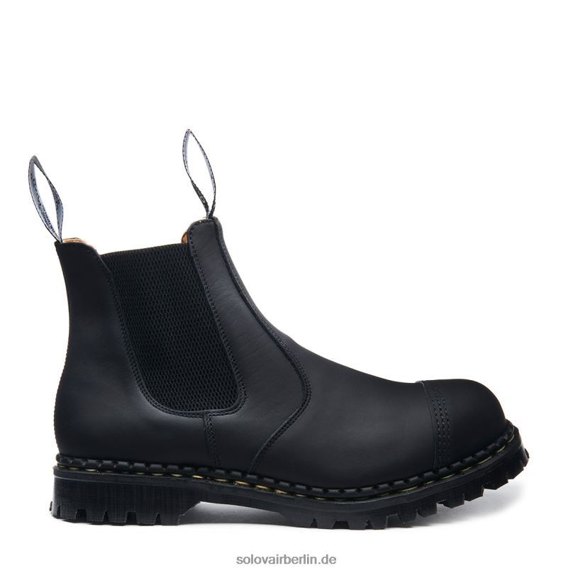 Männer Solovair Schwarzer, Schmieriger Händlerstiefel Mit Stahlkappe 0284f46