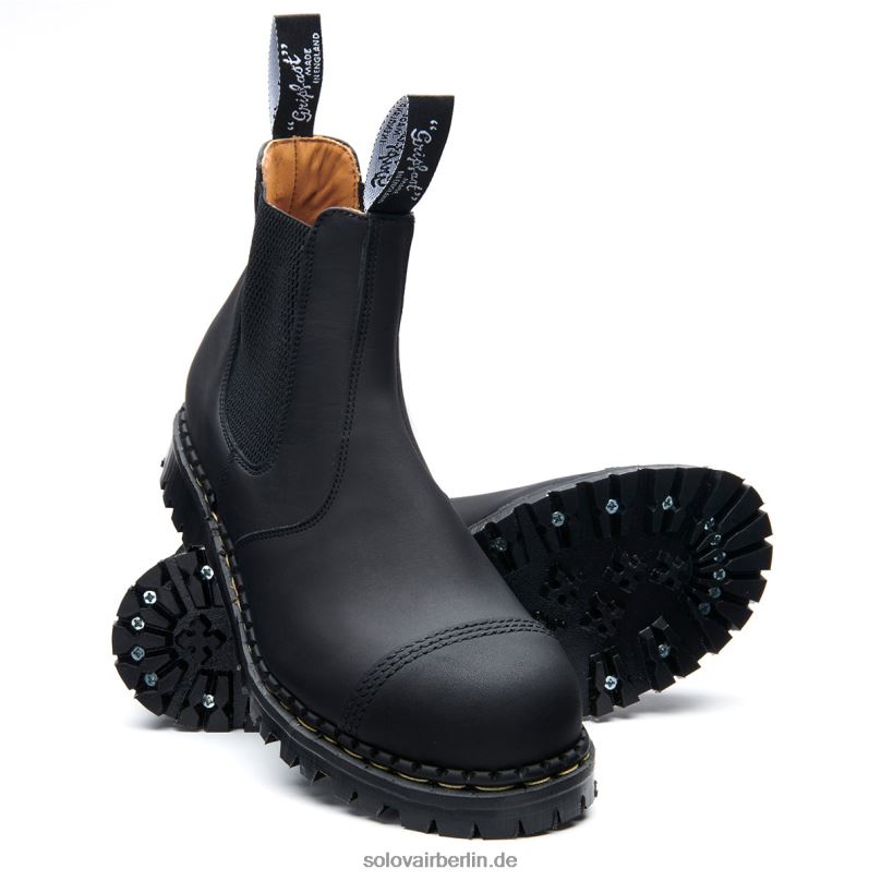 Männer Solovair Schwarzer, Schmieriger Händlerstiefel Mit Stahlkappe 0284f46