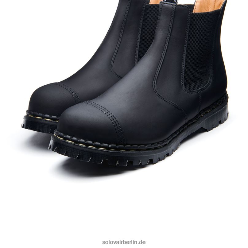 Männer Solovair Schwarzer, Schmieriger Händlerstiefel Mit Stahlkappe 0284f46