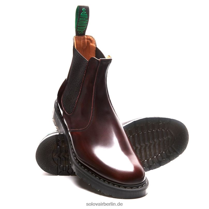 Männer Solovair Burgunderfarbener Rub-off-händlerstiefel 0284f43