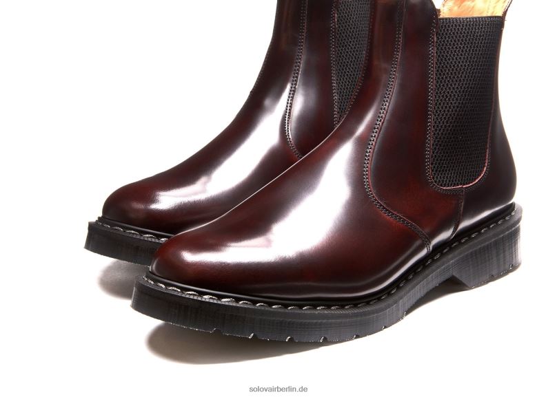 Männer Solovair Burgunderfarbener Rub-off-händlerstiefel 0284f43