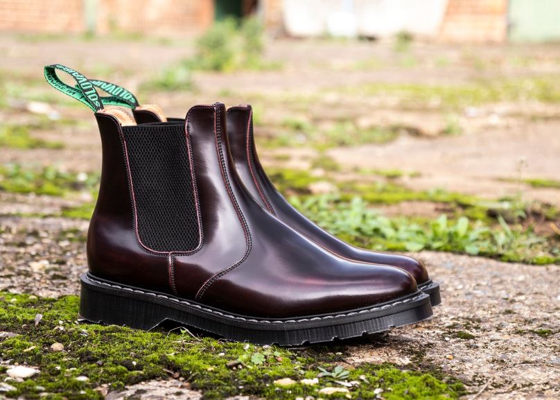 Männer Solovair Burgunderfarbener Rub-off-händlerstiefel 0284f43