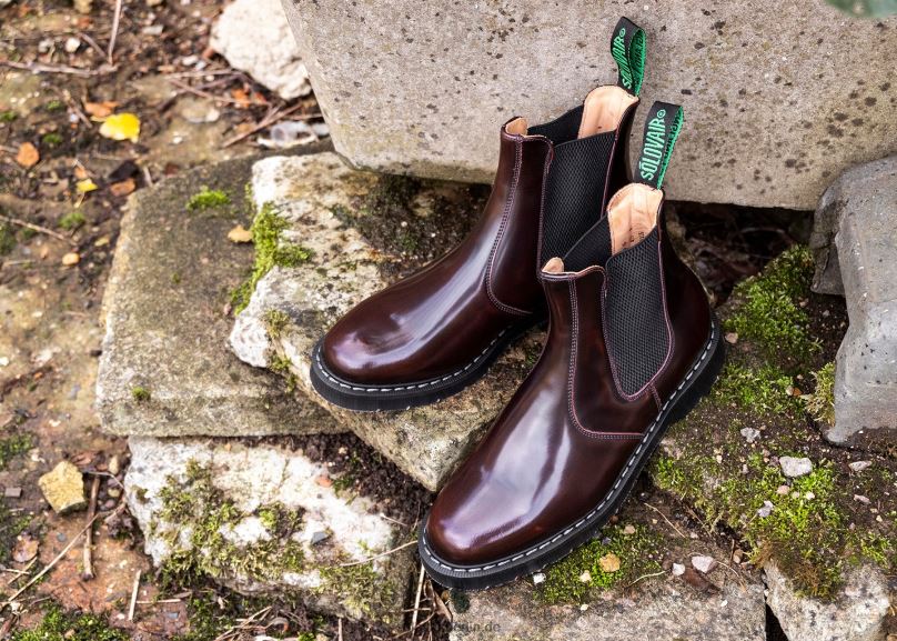 Männer Solovair Burgunderfarbener Rub-off-händlerstiefel 0284f43