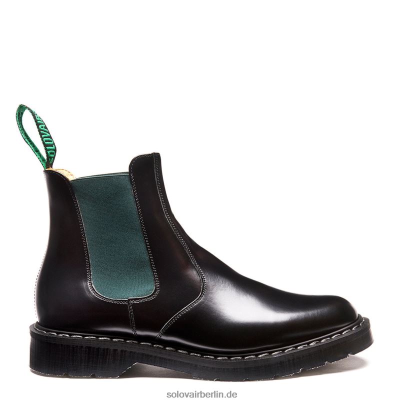 Männer Solovair Grüner Und Schwarzer Händler Stiefel 0284f51