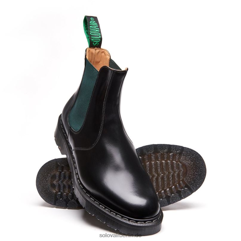 Männer Solovair Grüner Und Schwarzer Händler Stiefel 0284f51