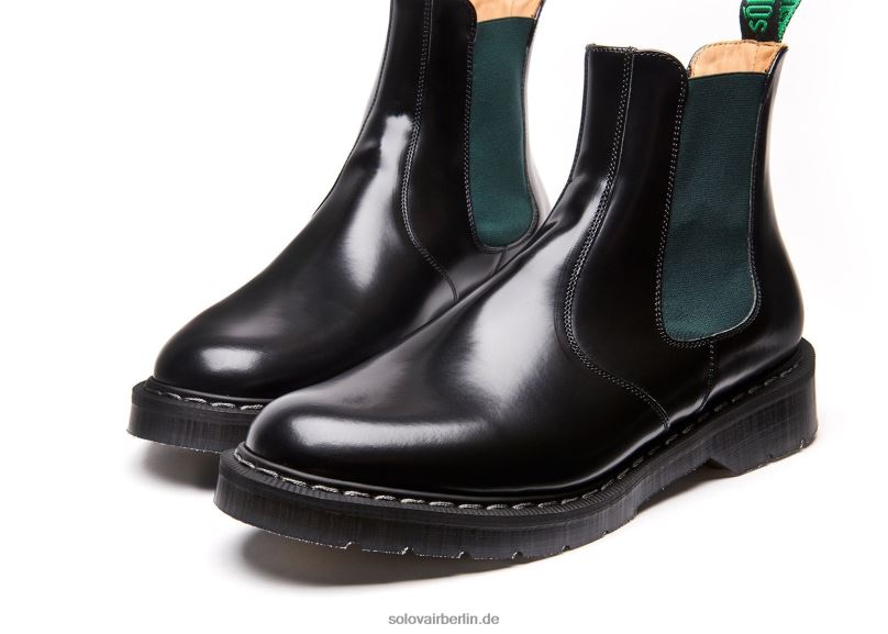 Männer Solovair Grüner Und Schwarzer Händler Stiefel 0284f51