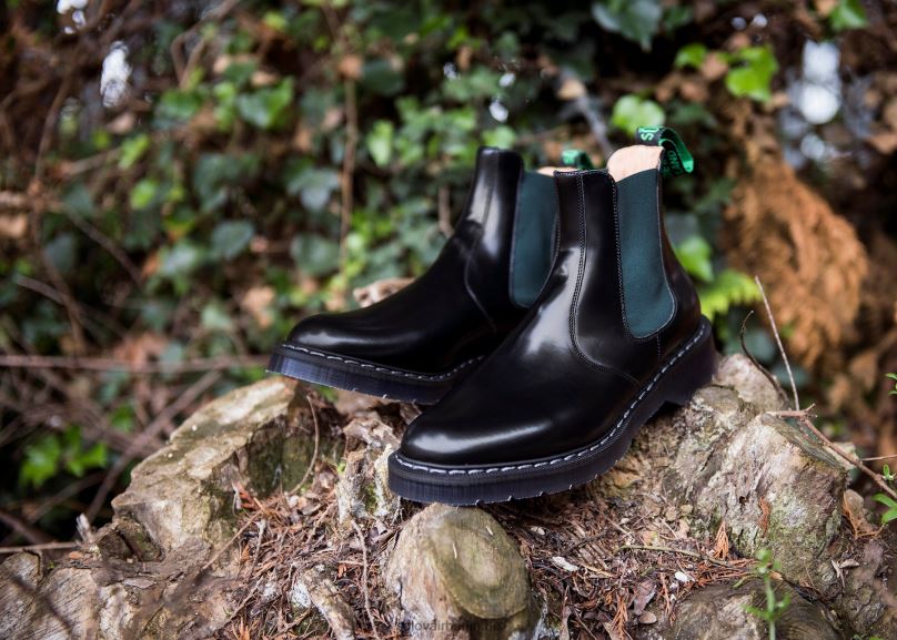 Männer Solovair Grüner Und Schwarzer Händler Stiefel 0284f51
