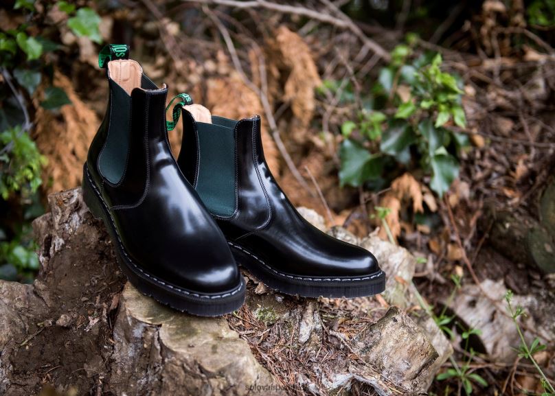 Männer Solovair Grüner Und Schwarzer Händler Stiefel 0284f51