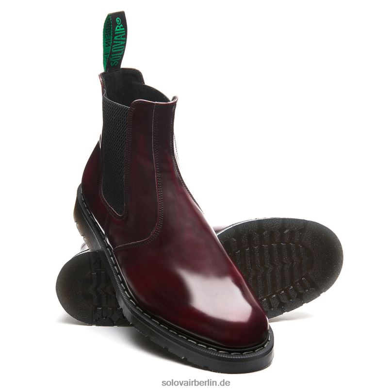 Männer Solovair Kirschroter, Veganer Hi-shine-dealer-stiefel Zum Abreiben 0284f45