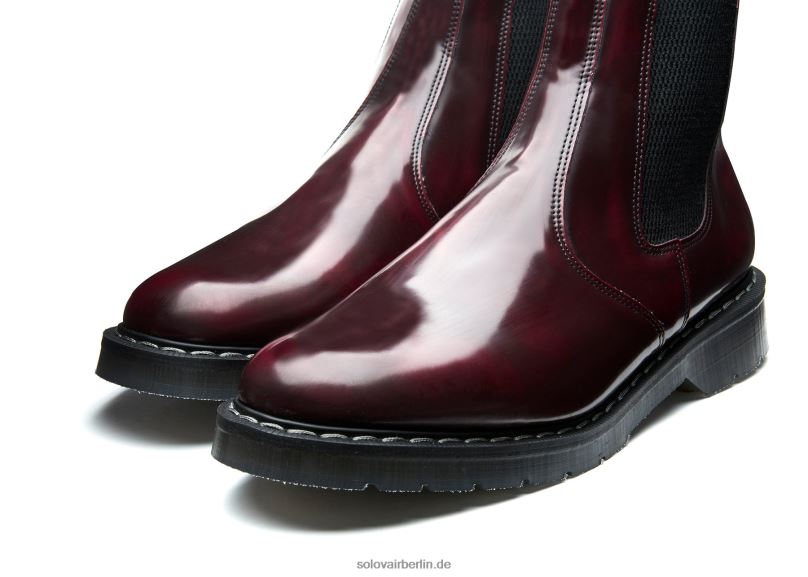Männer Solovair Kirschroter, Veganer Hi-shine-dealer-stiefel Zum Abreiben 0284f45