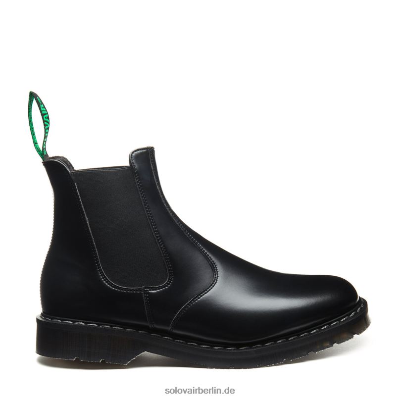 Männer Solovair Schwarzer Veganer Hi-shine Händlerstiefel 0284f54