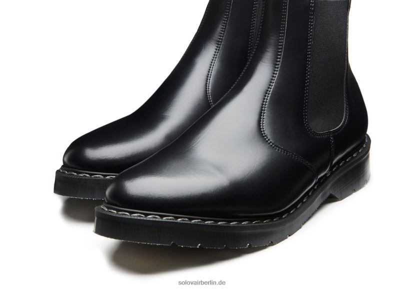 Männer Solovair Schwarzer Veganer Hi-shine Händlerstiefel 0284f54