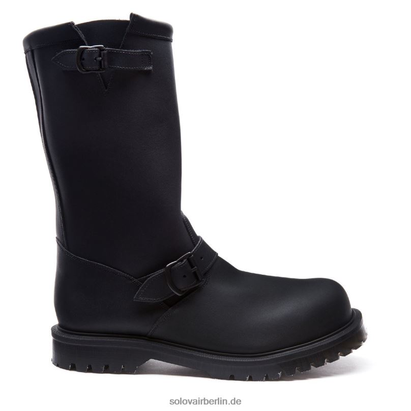 Männer Solovair Schwarzer Fettiger Ingenieurstiefel 0284f133